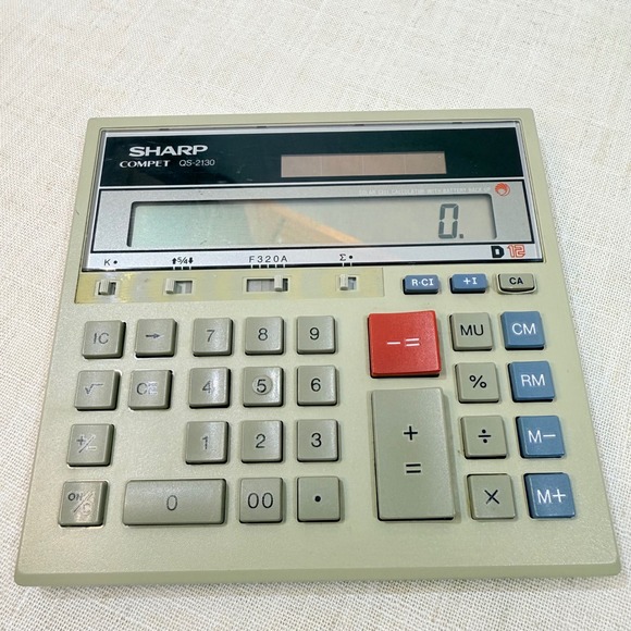 Sharp Other - Sharp Compet QS-2130 Desktop Calculator 12 Digit Solar Battery Office Gray